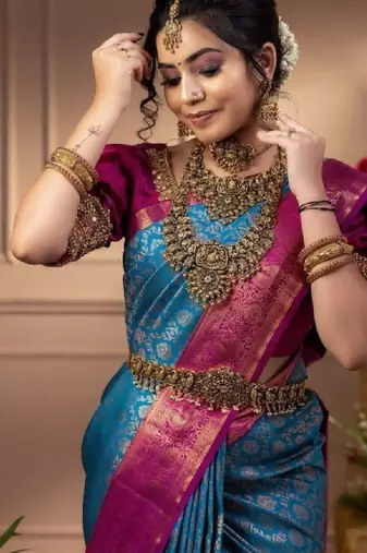 Woven design zari art silk kanjeevaram saree