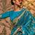 Blue & gold-toned ethnic motifs zari silk blend kanjeevaram saree