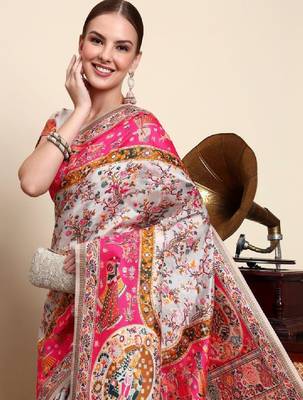 Colourblocked chikankari art silk designer kanjeevaram saree 3