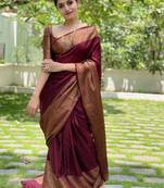 Woven design zari art silk kanjeevaram saree