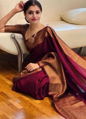 Woven design zari art silk kanjeevaram saree 2