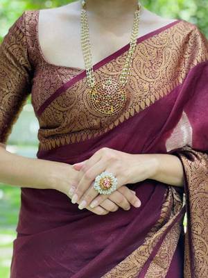 Woven design zari art silk kanjeevaram saree 3