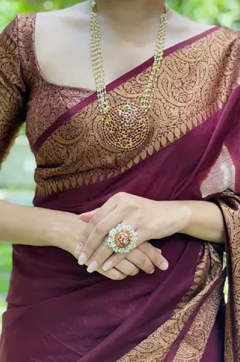 Woven design zari art silk kanjeevaram saree