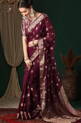 Ethnic motifs zari pure georgette kanjeevaram saree