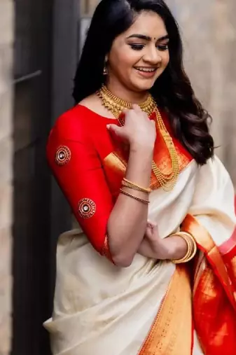 Woven design zari work kanjeevaram saree with blouse
