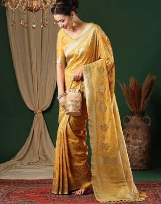 Ethnic motifs zari pure georgette kanjeevaram saree 1