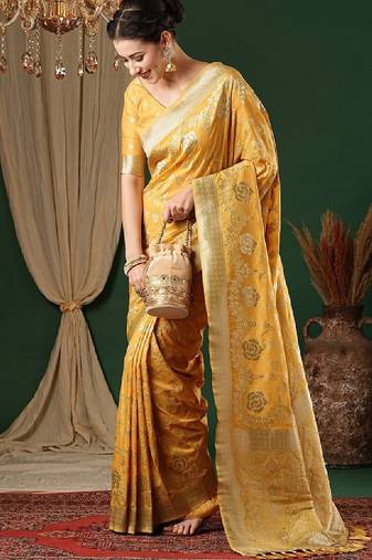 Ethnic motifs zari pure georgette kanjeevaram saree