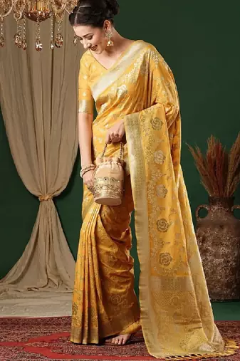 Ethnic motifs zari pure georgette kanjeevaram saree