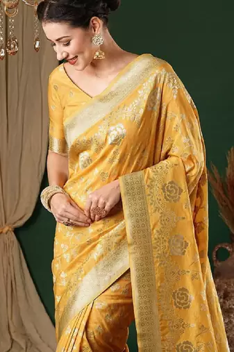 Ethnic motifs zari pure georgette kanjeevaram saree
