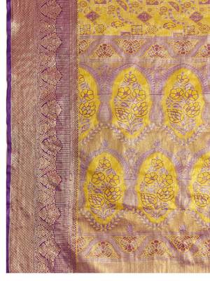 Woven design zari silk blend kanjeevaram saree 3