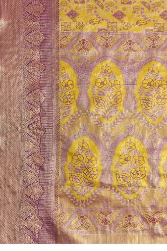 Woven design zari silk blend kanjeevaram saree