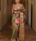 Ethnic motifs zari art silk heavy work kanjeevaram saree