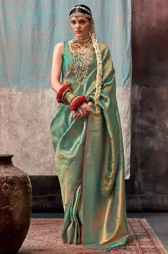 Woven design zari kanjeevaram sarees