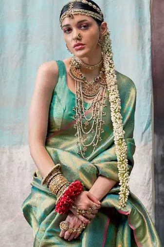Woven design zari kanjeevaram sarees