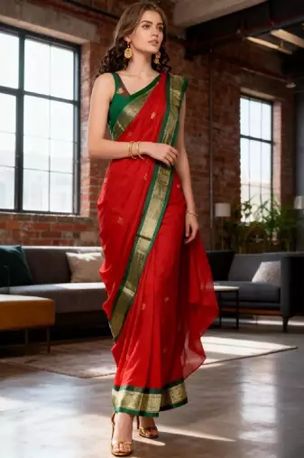 Ethnic motifs zari art silk kanjeevaram saree