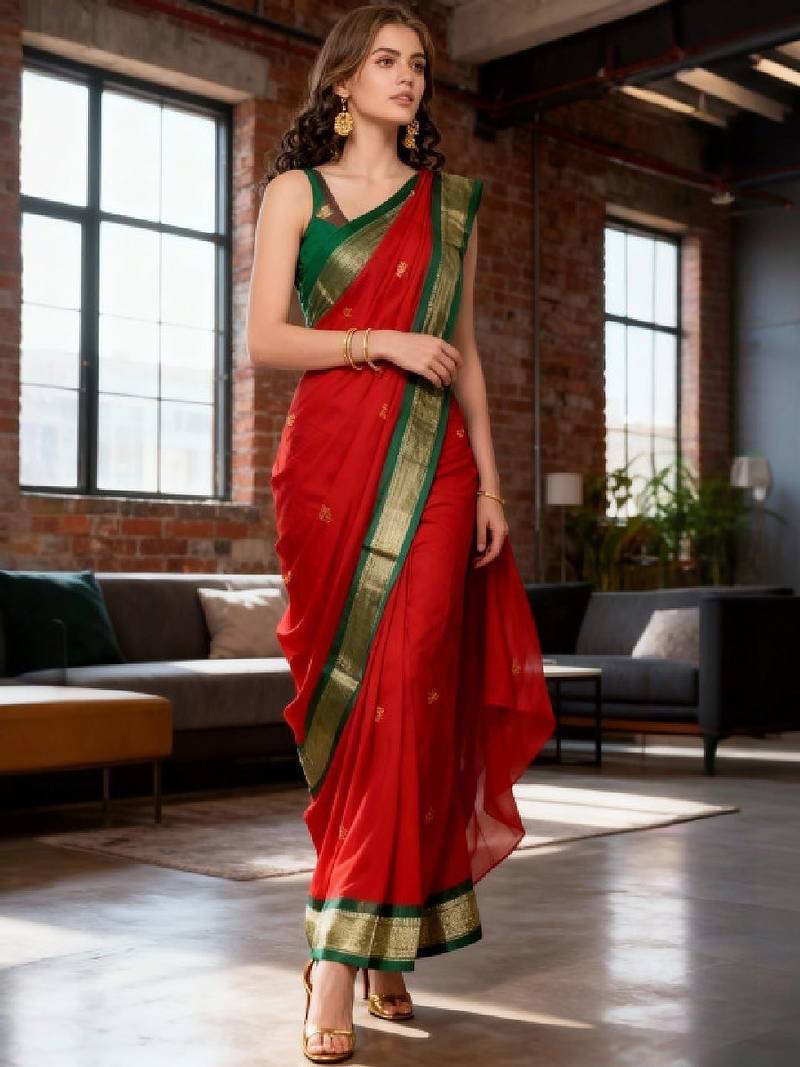 Ethnic motifs zari art silk kanjeevaram saree