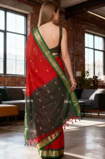 Ethnic motifs zari art silk kanjeevaram saree