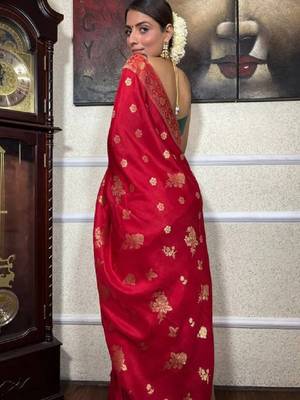 Floral woven design zari art silk kanjeevaram saree 2