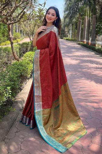 Woven design kanjeevaram saree