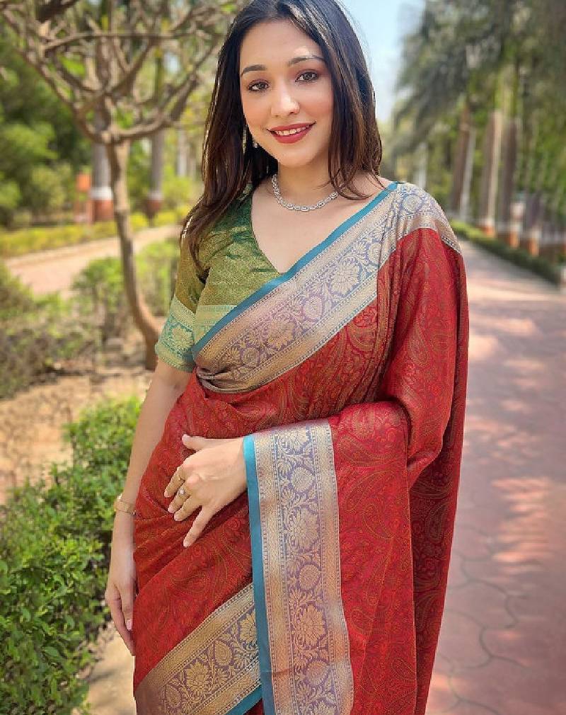 Woven design kanjeevaram saree
