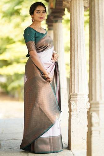 Woven design zari kanjeevaram saree