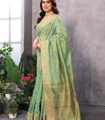 Floral embroidered kanjeevaram saree
