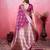 Women purple ethnic motifs zari kanjeevaram saree with blouse piece