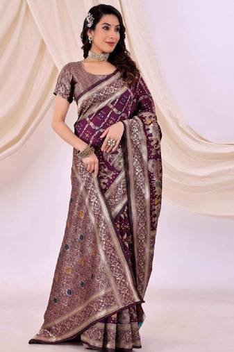Ethnic motifs zari silk cotton kanjeevaram saree