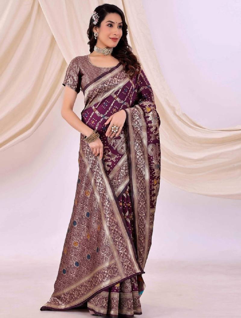 Ethnic motifs zari silk cotton kanjeevaram saree