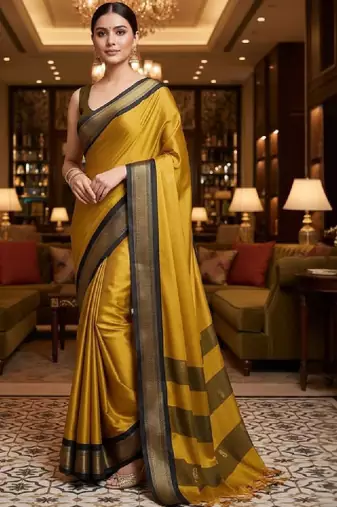 Woven design silk cotton kanjeevaram saree