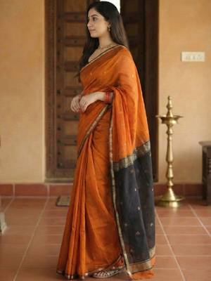 Ethnic motifs zari kanjeevaram saree 1