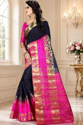 Blue art silk kanjeevaram sarees