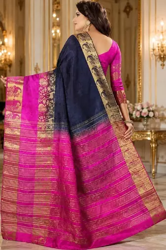 Blue art silk kanjeevaram sarees