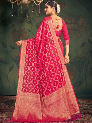 Ethnic motifs zari pure georgette kanjeevaram saree 2