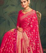 Ethnic motifs zari pure georgette kanjeevaram saree