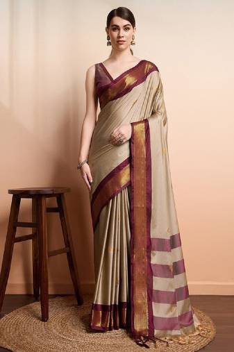 Ethnic motifs zari silk cotton kanjeevaram saree