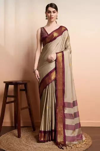 Ethnic motifs zari silk cotton kanjeevaram saree