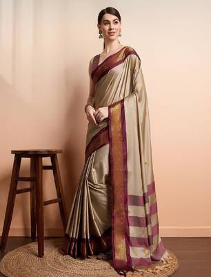 Ethnic motifs zari silk cotton kanjeevaram saree 2