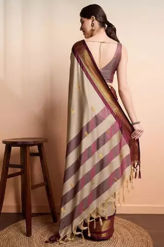 Ethnic motifs zari silk cotton kanjeevaram saree