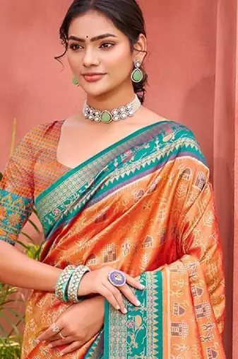 Women woven design kanjivaram saree