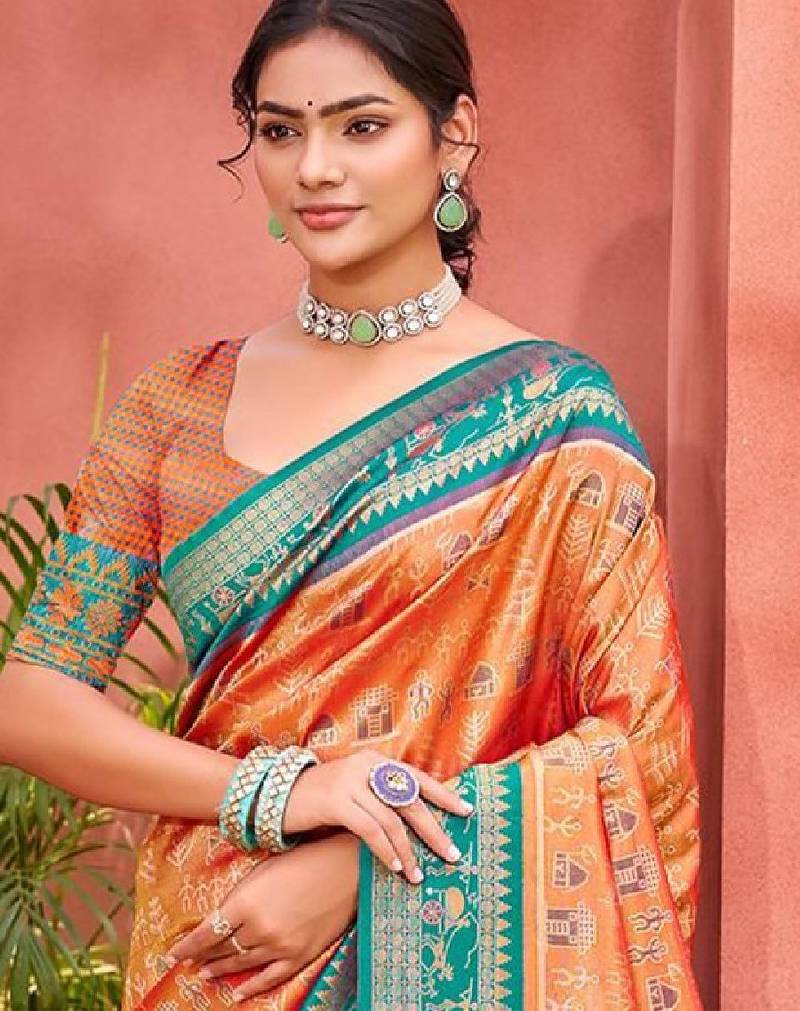 Women woven design kanjivaram saree
