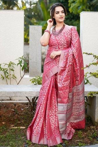 Ethnic motif zari woven kanjeevaram saree
