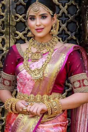 Woven design zari art silk heavy work kanjeevaram saree