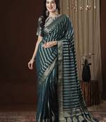 Zari woven striped pure georgette kanjeevaram saree