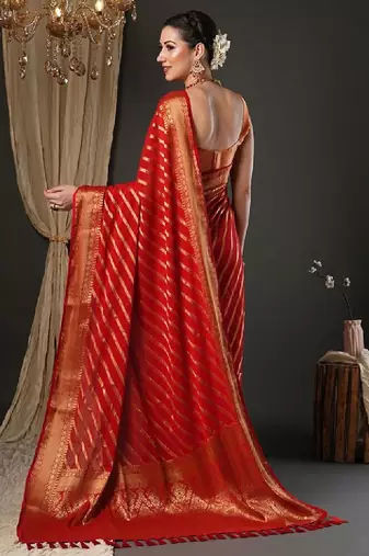 Woven design zari pure georgette kanjeevaram saree