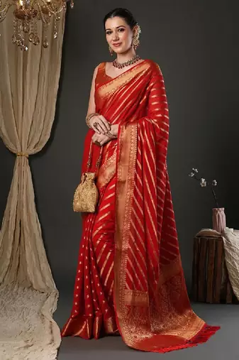 Woven design zari pure georgette kanjeevaram saree