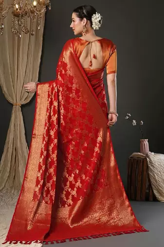 Woven design zari pure georgette kanjeevaram saree