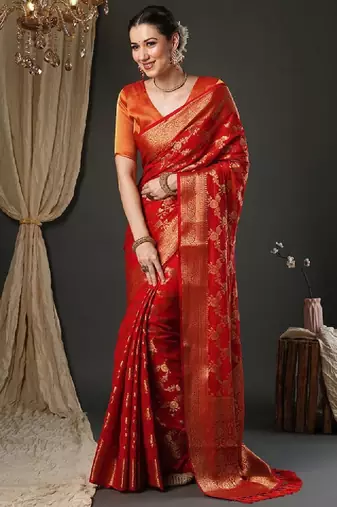 Woven design zari pure georgette kanjeevaram saree