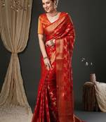 Woven design zari pure georgette kanjeevaram saree