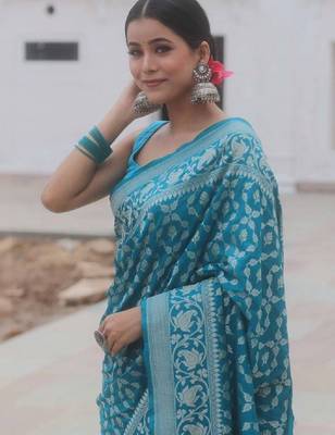 Woven design zari art silk kanjeevaram saree 1